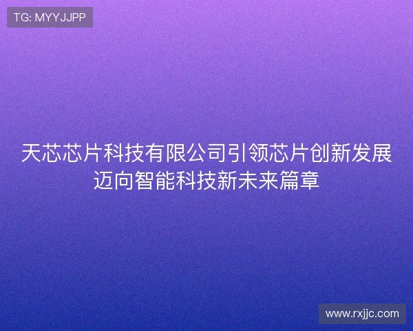 天芯芯片科技有限公司引领芯片创新发展迈向智能科技新未来篇章